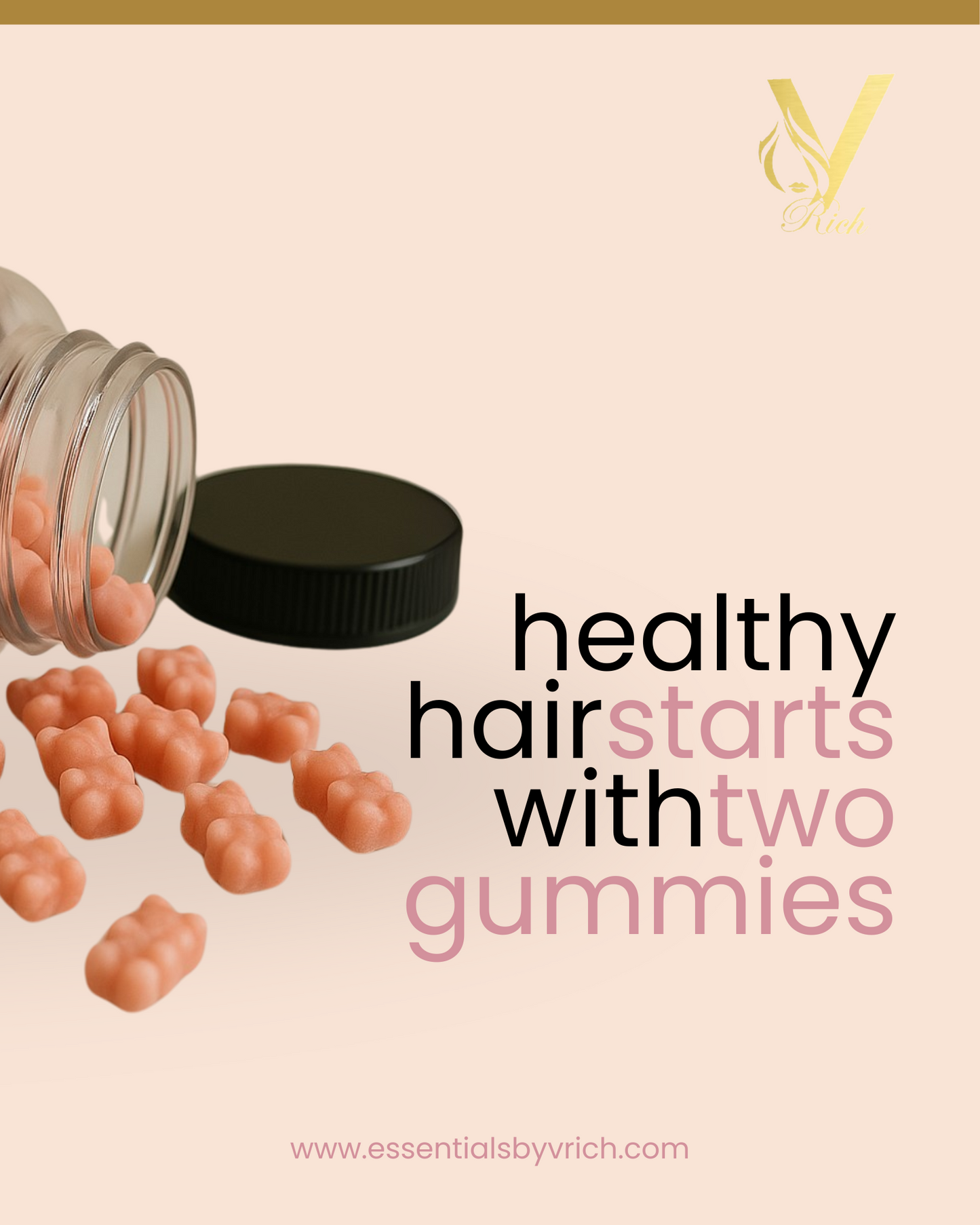 V.RICH Vegan Hair Vitamin Gummies – Your Hair Care Essential