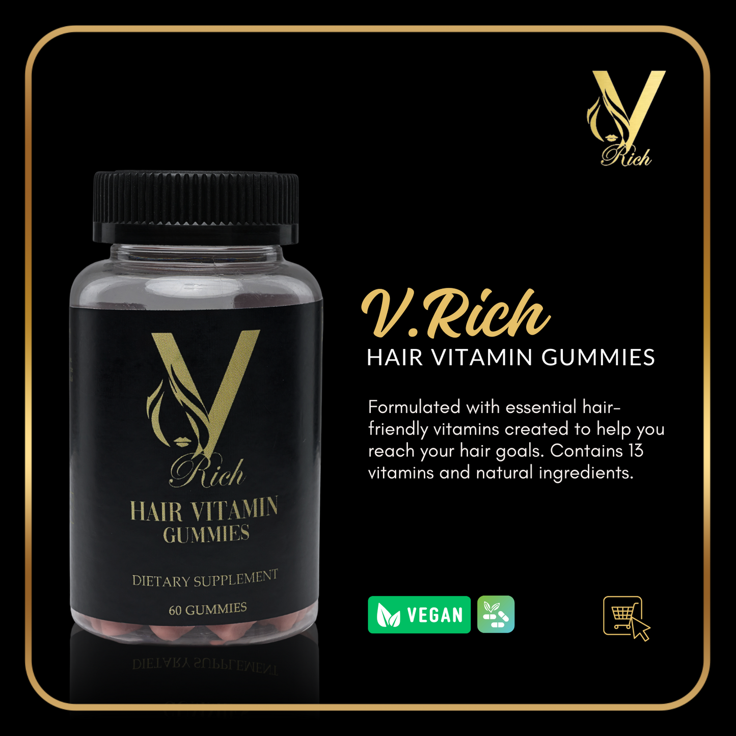 V.RICH Vegan Hair Vitamin Gummies – Your Hair Care Essential