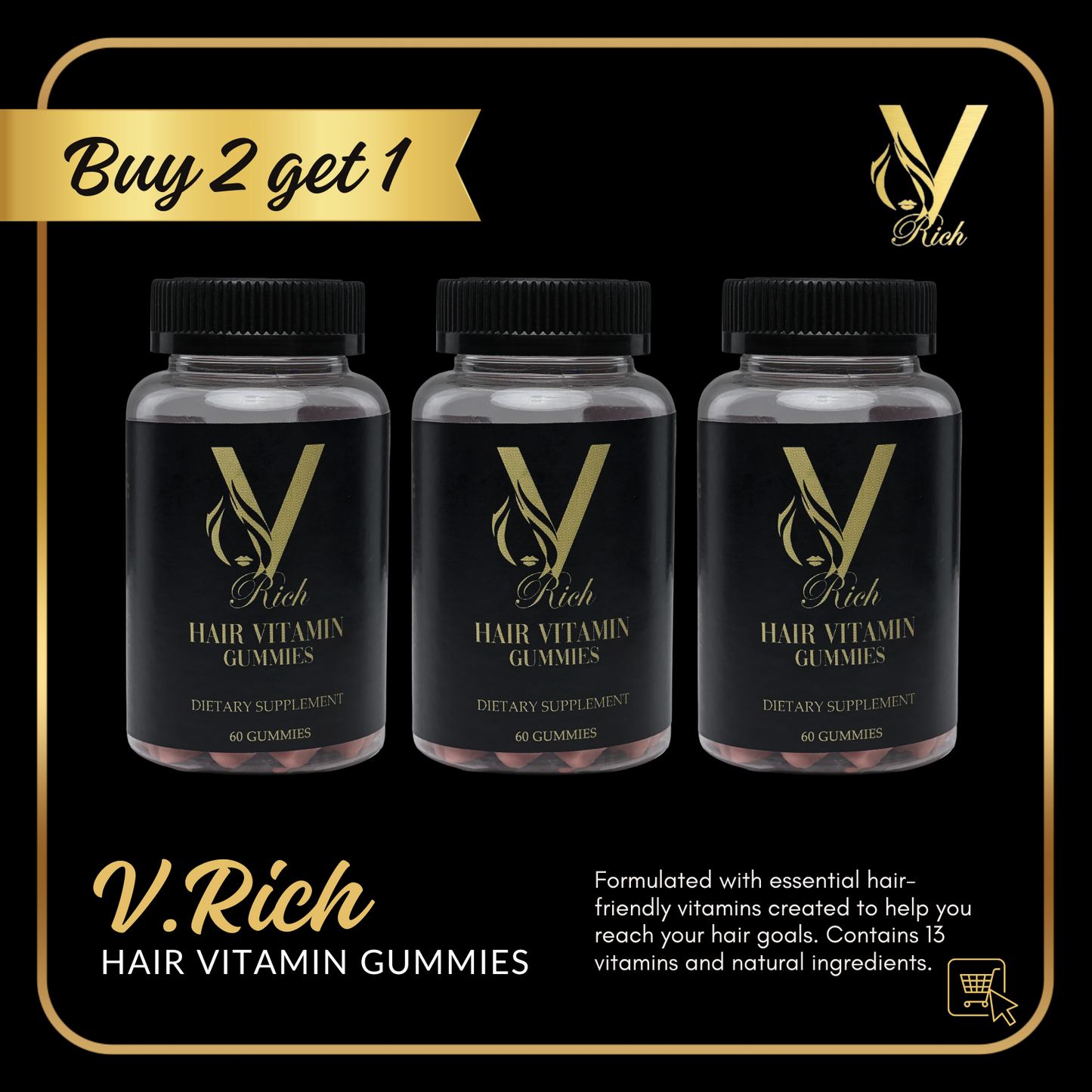 V.RICH Vegan Hair Vitamin Gummies – Your Hair Care Essential