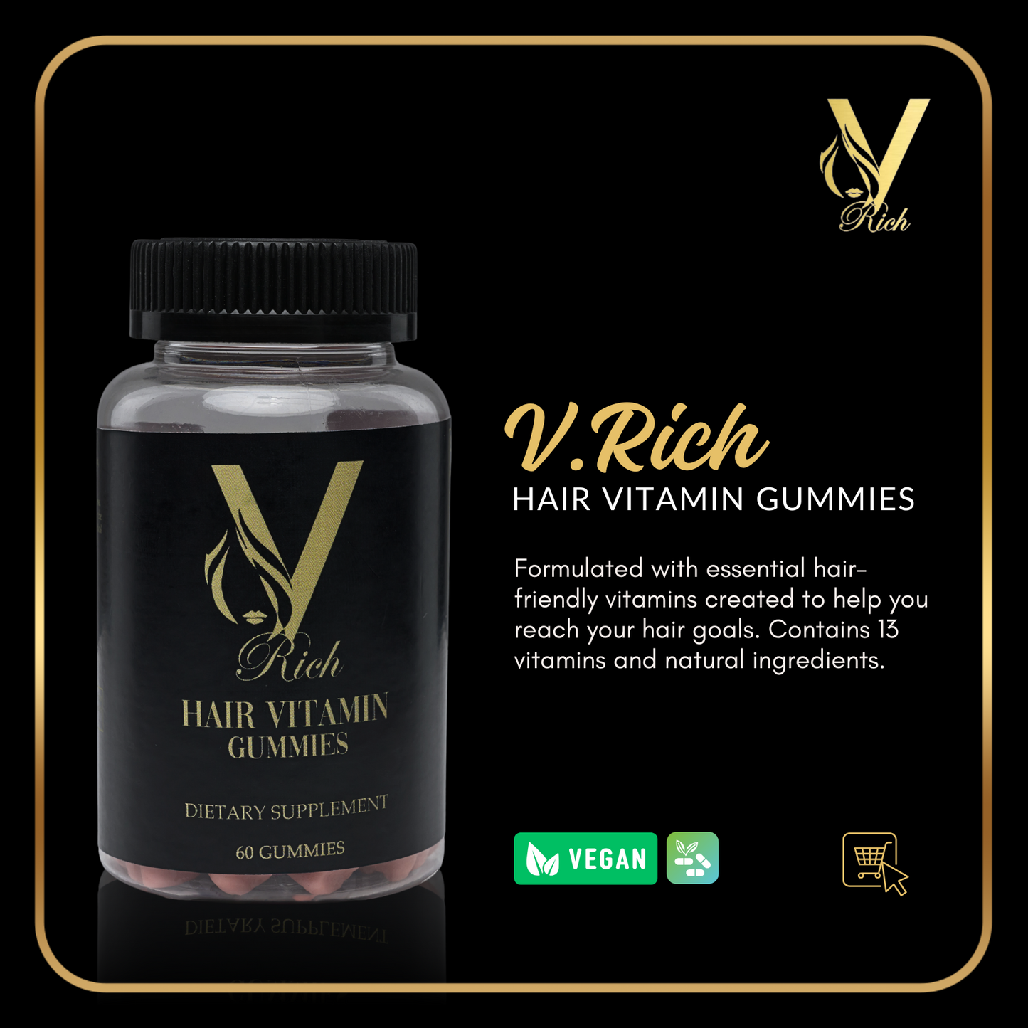 V.Rich Vegan Hair Vitamin Gummies – Your Hair Care Essential