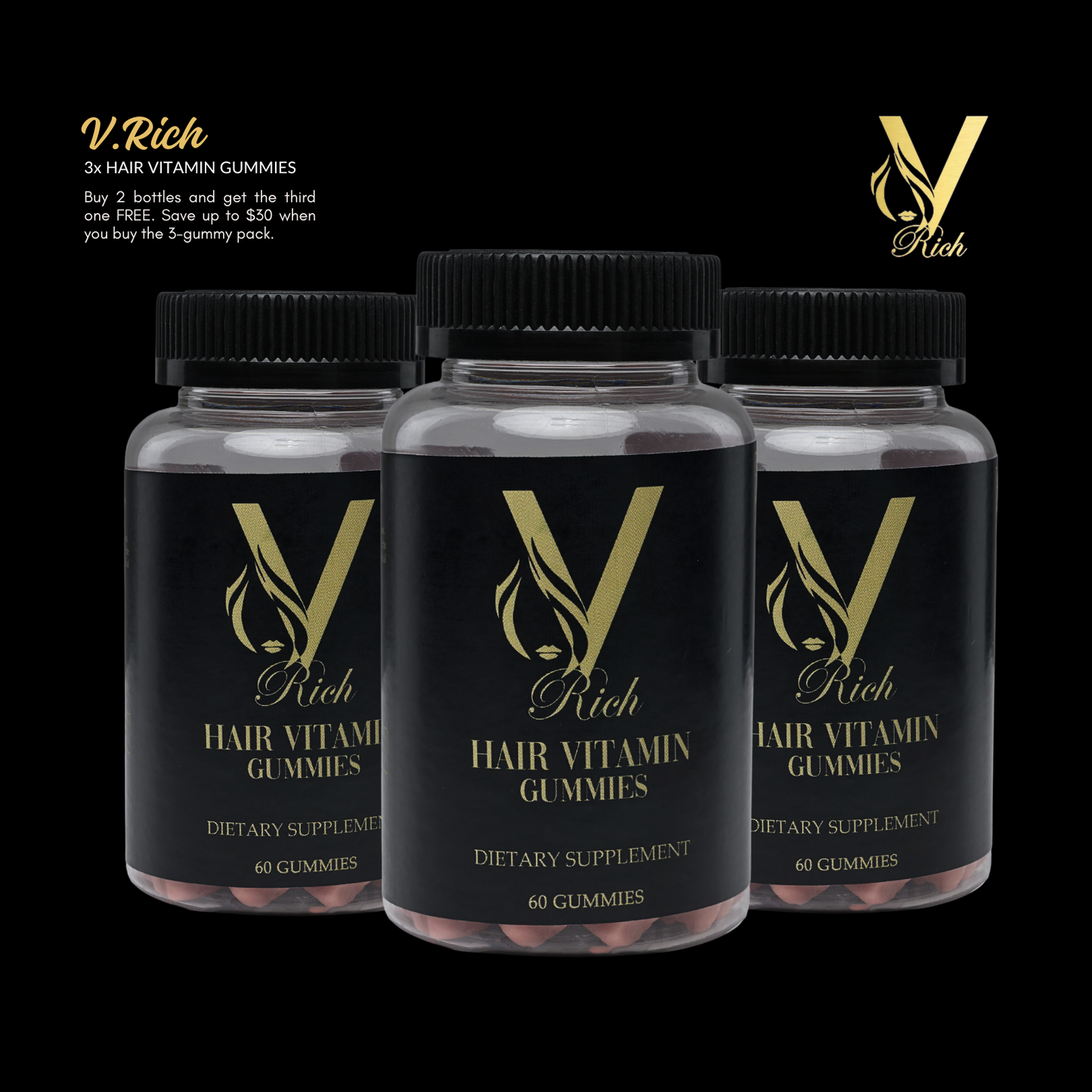 V.Rich Vegan Hair Vitamin Gummies – Your Hair Care Essential