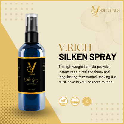 V.RICH Silken Spray - Instant Shine, Frizz Control & Heat Protection
