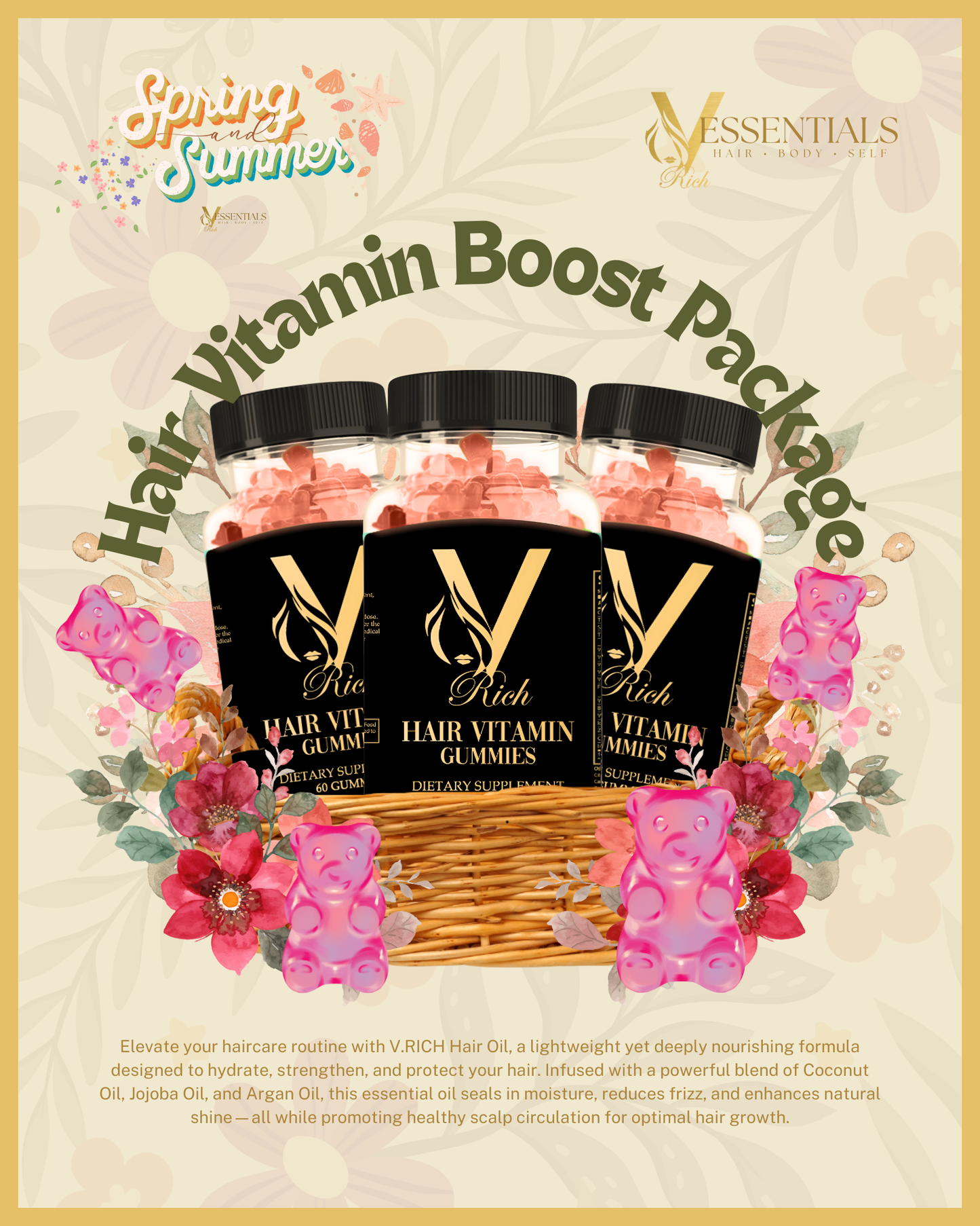 V.RICH Vegan Hair Vitamin Gummies – Your Hair Care Essential
