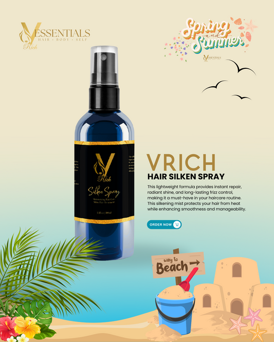 V.RICH Silken Spray - Instant Shine, Frizz Control & Heat Protection